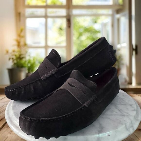 Massimo Matteo Leather Nubuck Suede Penny Driver Slip On main image 8